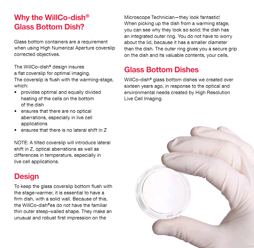WillCo-dish®glass bottom dish - Synergy-Pharma